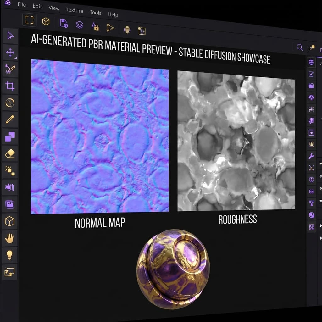 AI-generated PBR texture preview