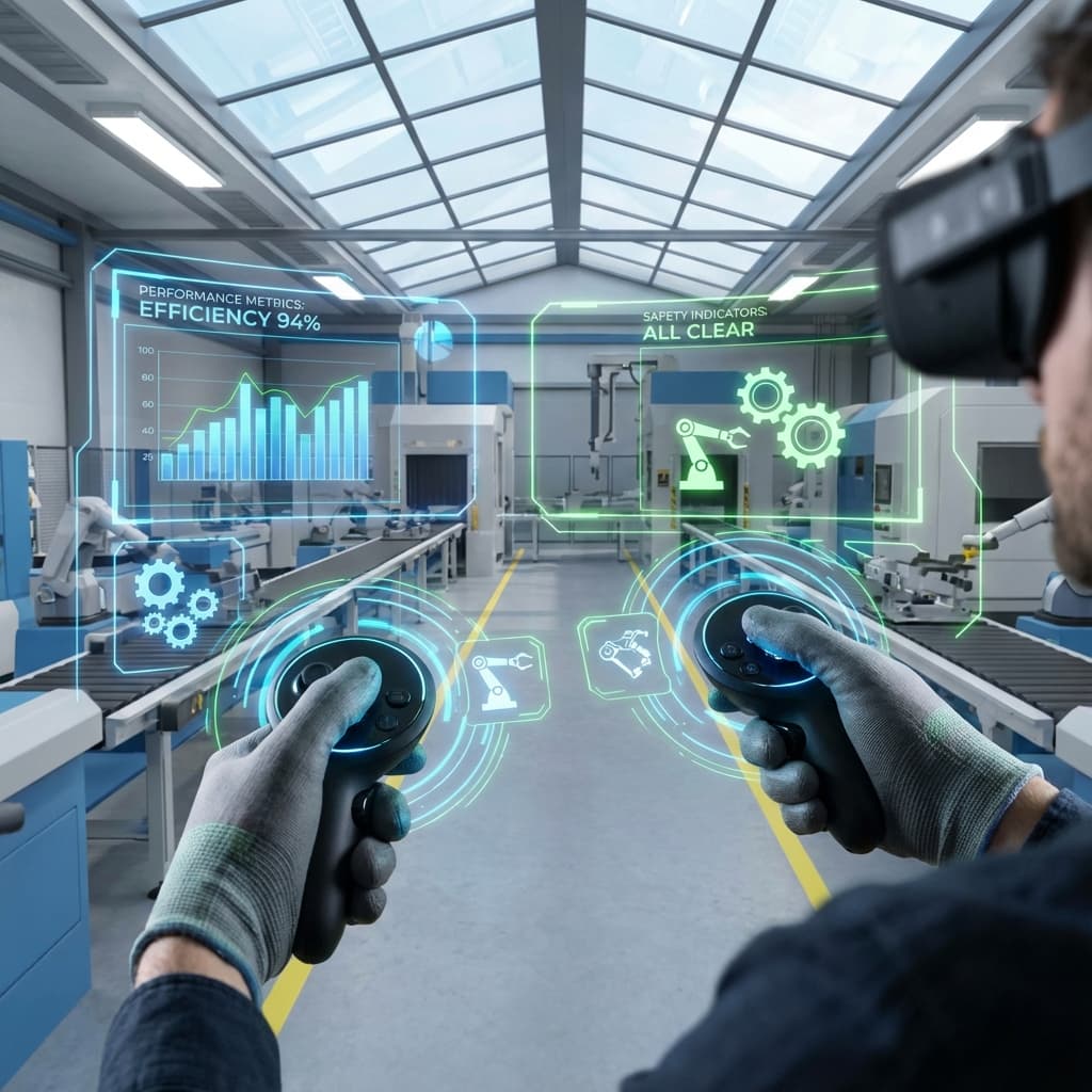 VR controller interaction with holographic UI